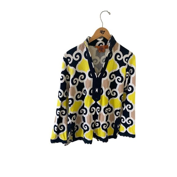 Tory Burch Women's Long Sleeve Multi Color Pull Over Tunic - XS - Picture 1 of 12
